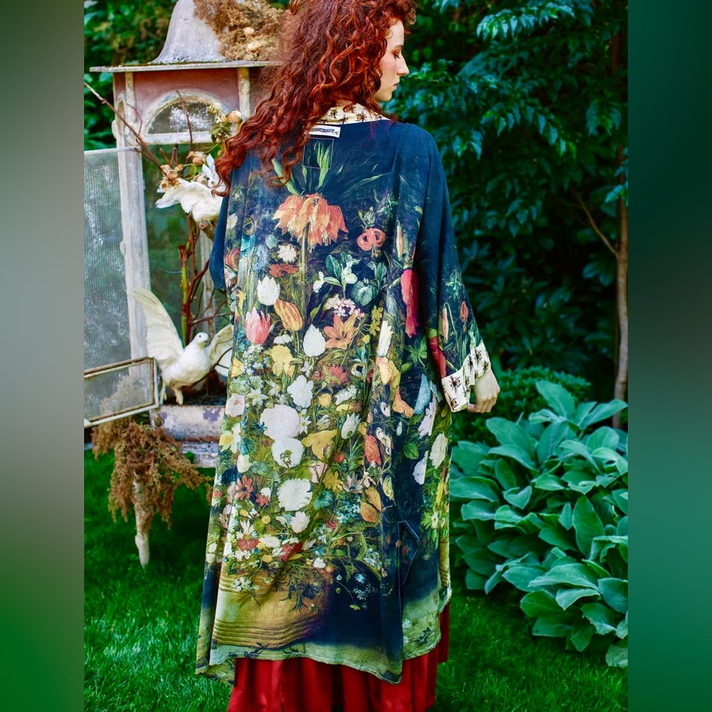 ⭐️Market of Stars⭐️ I Dream in Flowers Art Full L Beth Opera Duster Kimono Robe